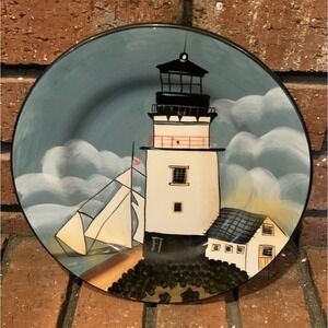 Sakura By The Sea Lighthouse 8.5" Decorative Plate